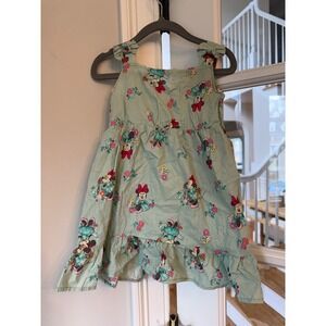 Disney Junior Minnie Mouse Girls Sage Green Floral Bow Ruffle Dress 2T